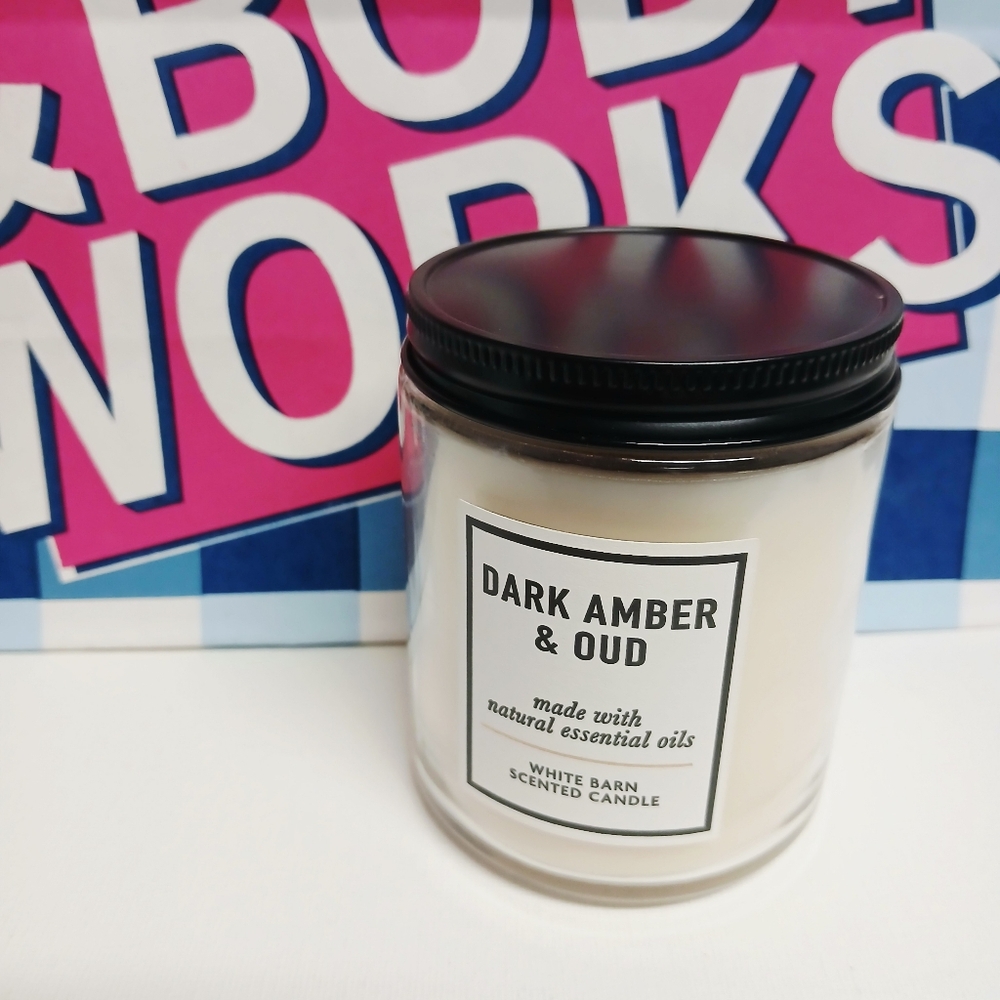 Bath and Body Works Dark Amber and Oud Single Wick Candle
